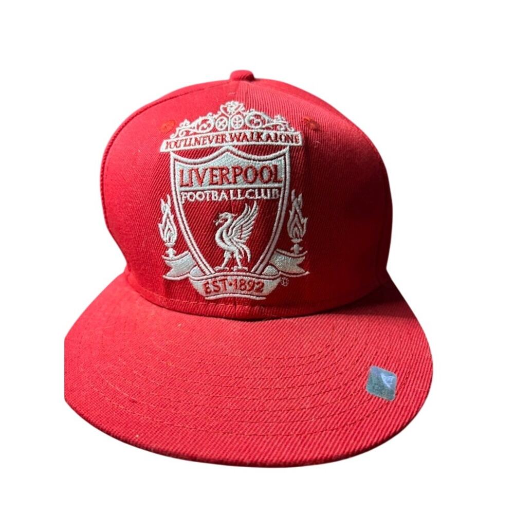Liverpool FC Snapback Hat Red Embroidered “You’ll Never Walk Alone” Football